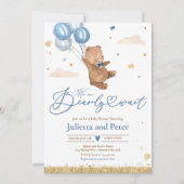 Teddy Bear wir können frühzeitig abwarten Baby-Dus Einladung (Vorderseite)