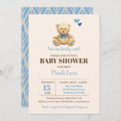 Teddy Bear wir können frühzeitig abwarten Baby Dus Einladung (Vorne/Hinten)