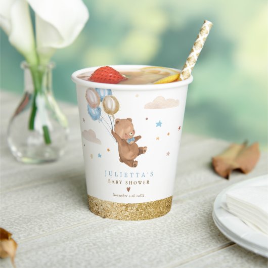 Teddy Bear wir können frühzeitig abwarten Baby Dus Pappbecher (In Situ)