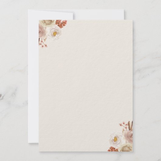 Teddy Bear wir können frühzeitig abwarten Boho Bab Einladung (Rückseite)