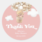 Teddy Bear wir können frühzeitig Mädchen Baby Dusc Runder Aufkleber (Vorderseite)