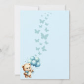 Teddy Bear with balloons baby shower invitation Einladung (Rückseite)