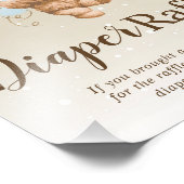 Teddy Bear with Blue Balloons Diaper Raffle Sign Fotodruck (Ecke)