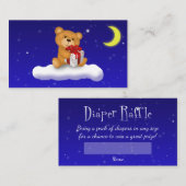 Teddy Bear with Gift - Diapers Raffle Ticket Begleitkarte (Vorne/Hinten)