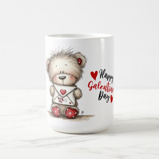 Teddy Bear with Heart-Sealed Envelope Kaffeetasse (Mittel)