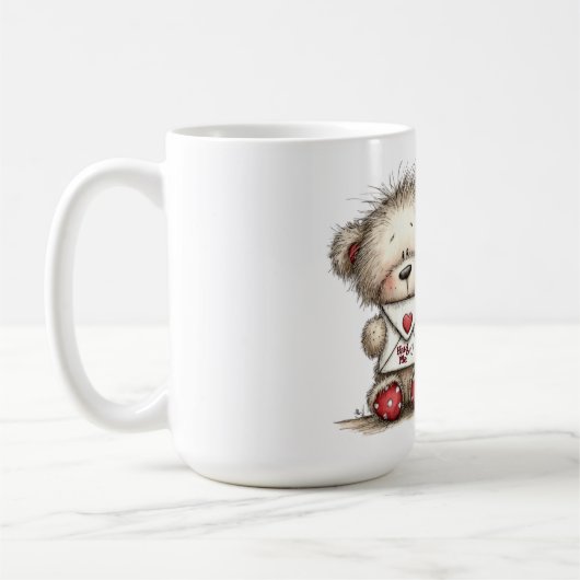 Teddy Bear with Heart-Sealed Envelope Kaffeetasse (Links)