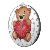 Teddy Bear with Heart Sprichwort Hello Lovely Dartscheibe (Vorderseite rechts)