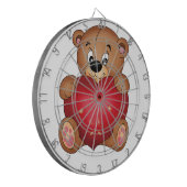 Teddy Bear with Heart Sprichwort Hello Lovely Dartscheibe (Vorderseite Links)