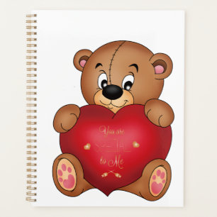 Teddy Bear with Heart Sprichwort Hello Lovely Planer