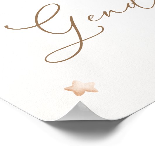 Teddy Bear with Neutral Balloons Gender Reveal Poster (Ecke)