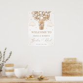 Teddy Bear with Neutral Balloons Gender Reveal Poster (Küche)