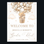 Teddy Bear with Neutral Balloons Gender Reveal Poster<br><div class="desc">Gender Reveal Welcome Sign with Teddy Bear clipart!</div>