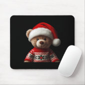 Teddy Bear With Santa Hat Christmas Xmas Lover Kid Mousepad (Mit Mouse)