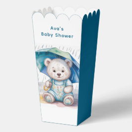 Teddy Bear With Umbrella Boy Baby Shower Geschenkschachtel