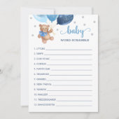 Teddy Bear Word Scramble Game Baby Showkarte Einladung (Vorderseite)