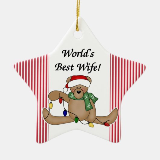 Teddy Bear World's Best Ehefrau Ornament (Vorne)