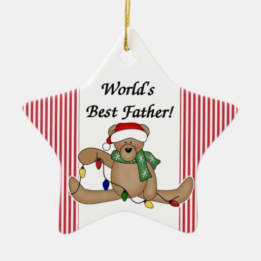 Teddy Bear World's Best Father Ornament (Vorne)