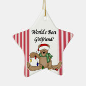Teddy Bear World's Best Girlfriend Ornament (Rechts)