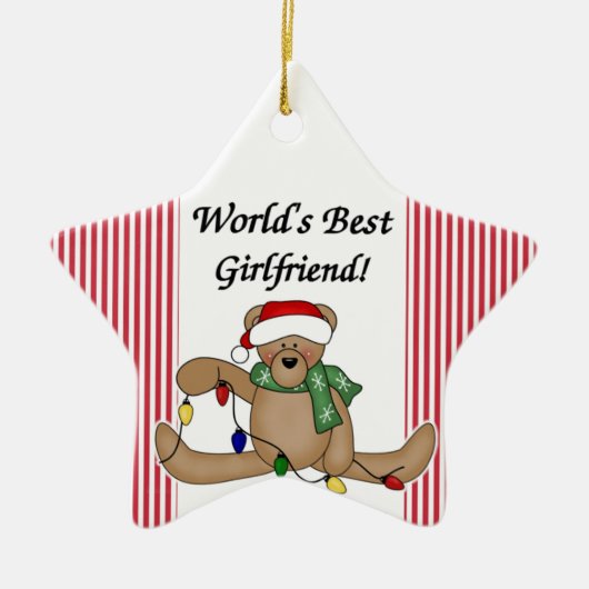 Teddy Bear World's Best Girlfriend Ornament (Vorne)