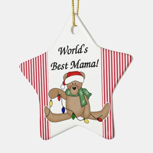 Teddy Bear World's Best Mama Ornament (Links)