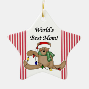 Teddy Bear World's Best Mama Ornament