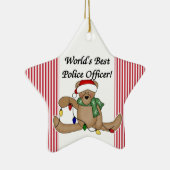 Teddy Bear World's Best Police Officer Ornament (Rechts)