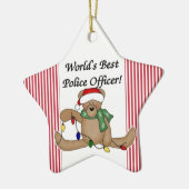 Teddy Bear World's Best Police Officer Ornament (Links)