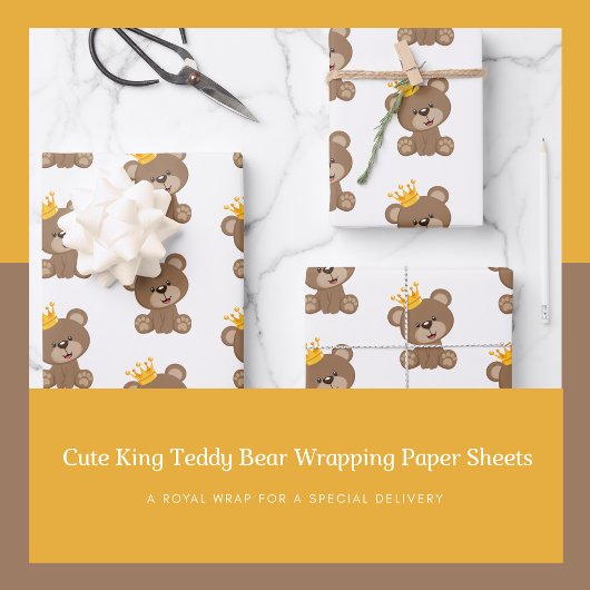 Teddy Bear Wrapping Paper Sheets Geschenkpapier Set