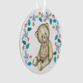 Teddy Bear Wreath Grandchild Holiday Ornament (Vorderseite)