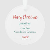 Teddy Bear Wreath Grandchild Holiday Ornament (Rückseite)