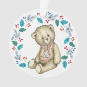 Teddy Bear Wreath Grandchild Holiday Ornament (Vorderseite)