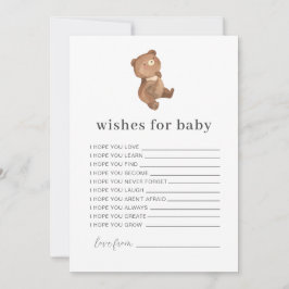 Teddy Bear wünscht eine Babykarte Einladung