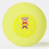 Teddy Bear Yellow Geometric Ping Pong Ball Tischtennisball (Rückseite)