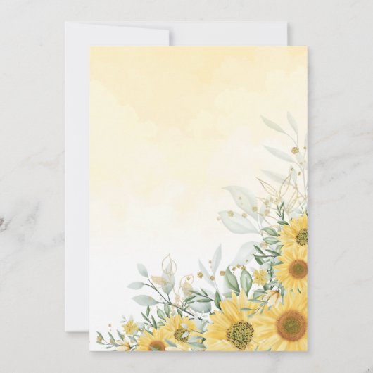 Teddy Bearly Wait Sonnenblumengrün Baby Dusche Einladung (Rückseite)