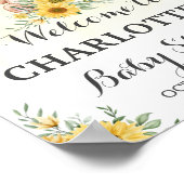 Teddy Bearly Wait Sonnenblumengrün Baby Dusche Poster (Ecke)