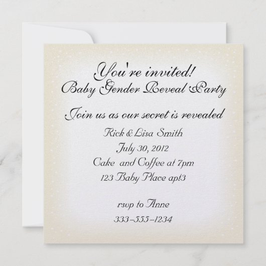 Teddy Bears and Balloons Gender Reveal Party Invit Einladung (Rückseite)