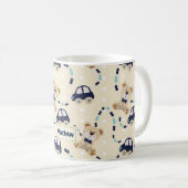 Teddy Bears and Cars Baby Boy Pattern Kaffeetasse (VorderseiteRechts)