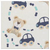 Teddy Bears and Cars Baby Boy Pattern Stoff (Nahaufnahme)