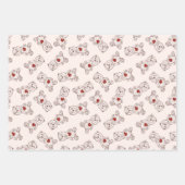 Teddy Bears and Hearts Gift Wrap 3 Pk. (Blätter) Geschenkpapier Set (Vorderseite 3)