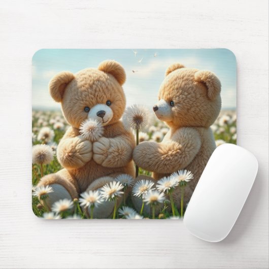 Teddy Bears auf einem Sommerfeld Mousepad (Mit Mouse)