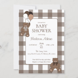 Teddy Bears Baby Boy Brown Baby Shower Einladung