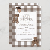 Teddy Bears Baby Boy Brown Baby Shower Einladung (Vorne/Hinten)