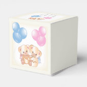 Teddy Bears Baby Gender Reveal Gastgeschenk Box Geschenkschachtel (Rückseite)