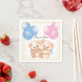 Teddy Bears Baby Gender Reveal Paper Party Napkins Serviette (Beispiel)