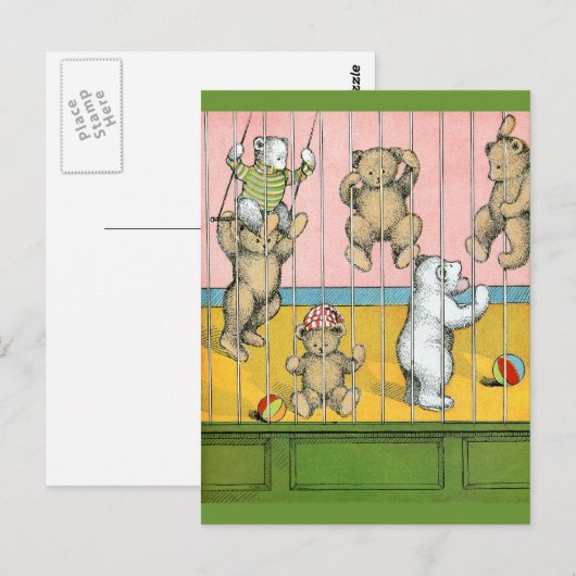 Teddy Bears Behind Bars Postkarte (Vorne/Hinten)
