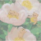 Teddy Bears & Blume Illustration Aufkleber (Vorderseite)