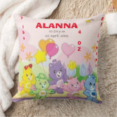 Teddy Bears Celebrate Birth Stats Pink Kissen (Decke)