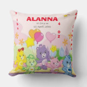 Teddy Bears Celebrate Birth Stats Pink Kissen (Vorderseite)