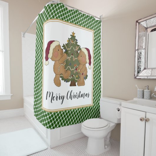 Teddy Bears Decoration Weihnachtsbaum Duschvorhang (Beispiel)