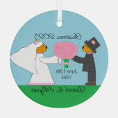 Teddy Bears Erfahren verheiratet: Ornament Aus Glas (Rückseite)